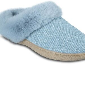 Isotoner Light Blue Fur-Lined Women's Slippers
